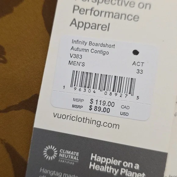 NWT Men's Vuori Boardshorts. Rob Machado Infinity Collection. Various Sizes - Picture 5 of 6